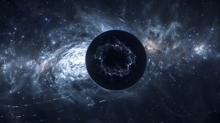 Dramatic Digital Painting of Mysterious Black Dwarf Star in the Dark Universe
