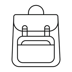 minimalist single-line art representation of a school bag against a white background