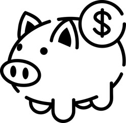 Saving account, hand-drawn banking icon.