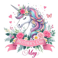 Obraz premium A unicorn with flowers and butterflies highquality unique highquality optimized.