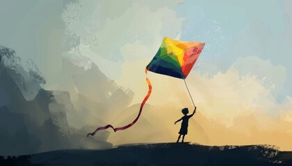 Chasing Rainbows: A Child's Kite Adventure