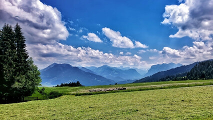Harmonic mountain landscape in the Austrian alps