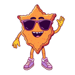 bottomless suglass,illustration,anim, retro, vintage, mascot, character on white background