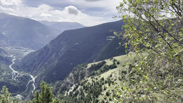 Aerial view of Canillo from the Mirador de Sant Quer. Andorra.