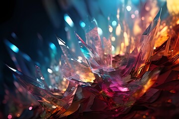 Lustrous crystal canvas painted in vibrant, opulent hues enchants observers.