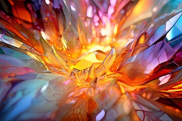 Lustrous crystal canvas painted in vibrant, opulent hues enchants observers.