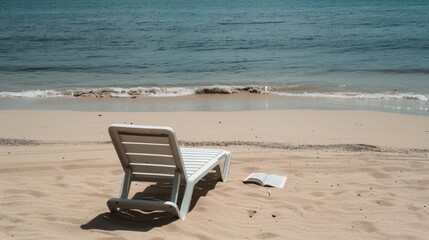 A Book And A Beach Chair Await The Reader