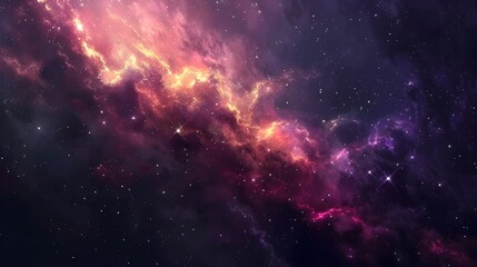 Intergalactic Darkness with Luminous Stars - Digital Painting of Cosmic Universe