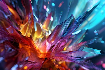 Glistening crystals aglow with an array of dazzling, enchanting colors.