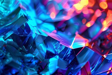 Lustrous crystal canvas painted in vibrant, opulent hues enchants observers.