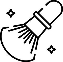 Brush, hand-drawn beauty cosmetics icon.
