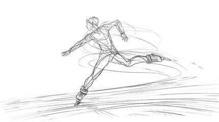 Fototapeta premium Powerful Athlete Sprinting in Dynamic Motion with Determination