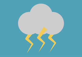 Nube gris con rayos y truenos.