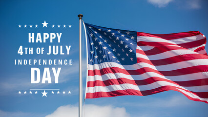 Obraz premium 3d render, the 4th of july, independence day USA, the stars and stripes