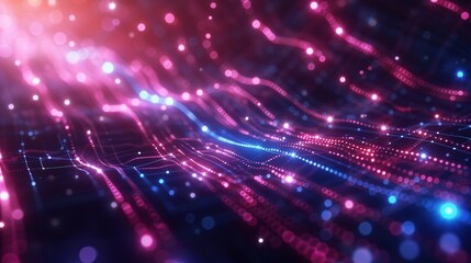 Fototapeta premium Futuristic technology background with glowing lines and light effects.