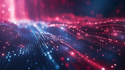 Fototapeta premium Futuristic technology background with glowing lines and light effects.