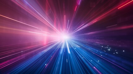 Obraz premium Futuristic technology background with glowing lines and light effects.