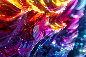 Prismatic crystals cascade in a vibrant, dazzling display of fanciful hues.