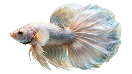 Fototapeta premium Capture the moving moment of Siamese fighting fish isolated on White background.
