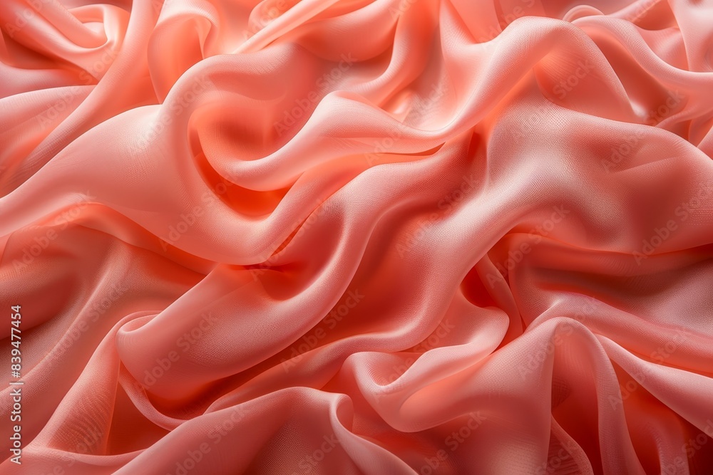 Aufkleber soft pastel silk waves gentle flowing fabric in calming abstract background with copy space