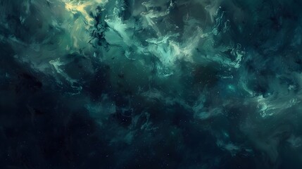 Swirling Cosmic Energy in Ethereal Shades of Green and Blue