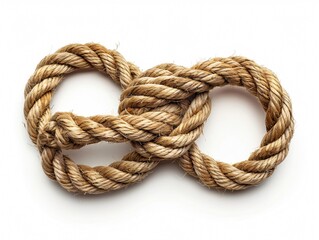 Obraz premium Rope knot on white surface