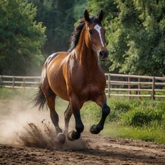 Fototapeta premium flowers,plants,nature,red,green,yellow,animal,horse