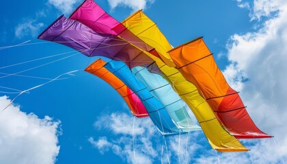 Seven Vibrant Kites Soaring at the Southsea International Kite Festival