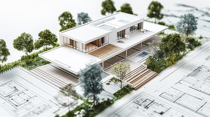 住宅の建築模型と図面