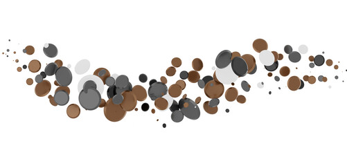 Multicolor confetti abstract background with a lot of falling pieces, isolated on a white background.