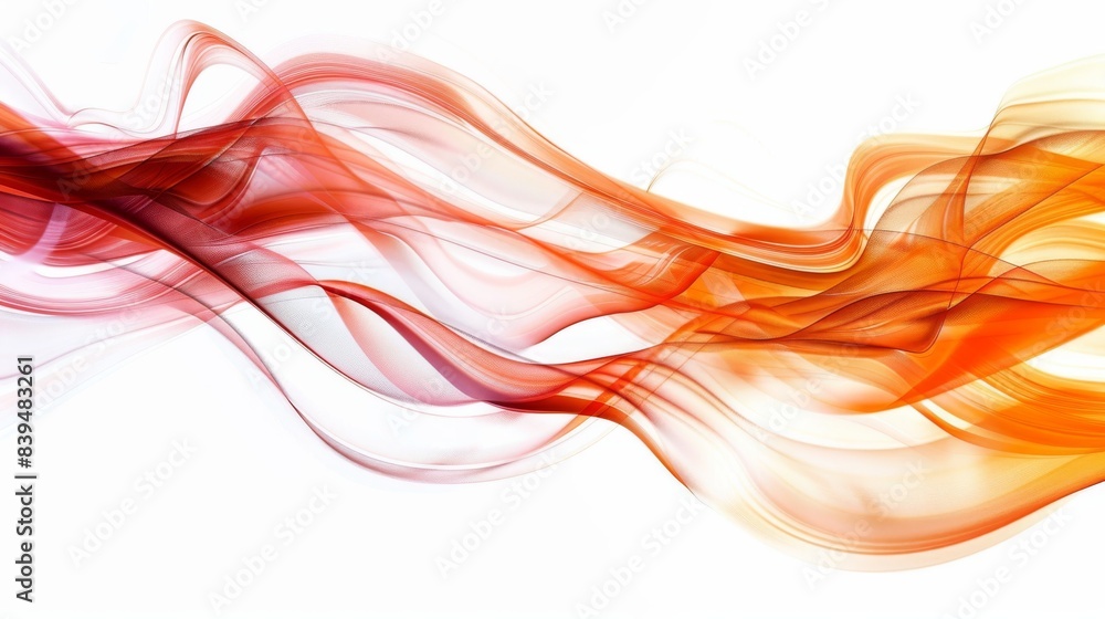 Poster dynamic and colorful energy swirls with depth on a white background