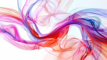 Dynamic and colorful energy swirls with depth on a white background