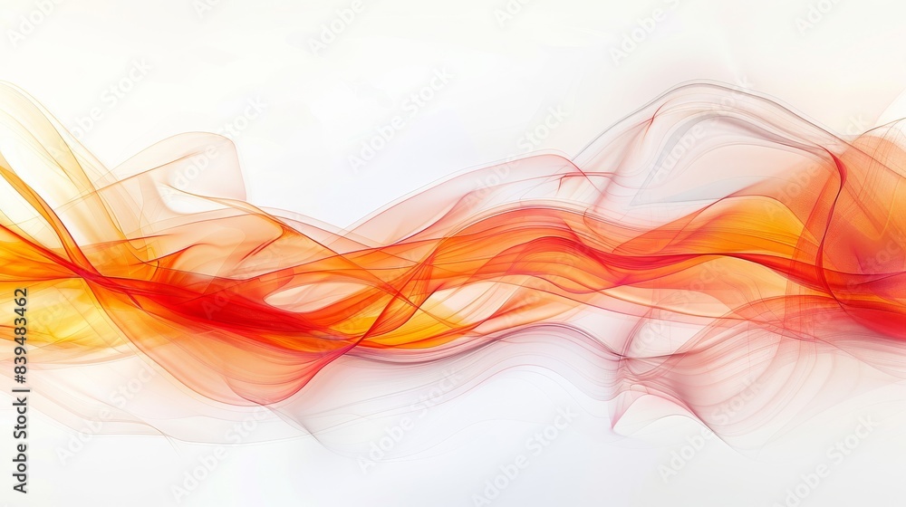 Poster dynamic light and energy creating abstract forms on a white background