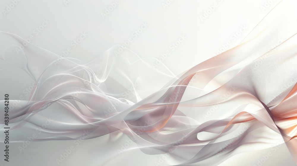 Poster light and energy lines creating a sense of motion on a white background
