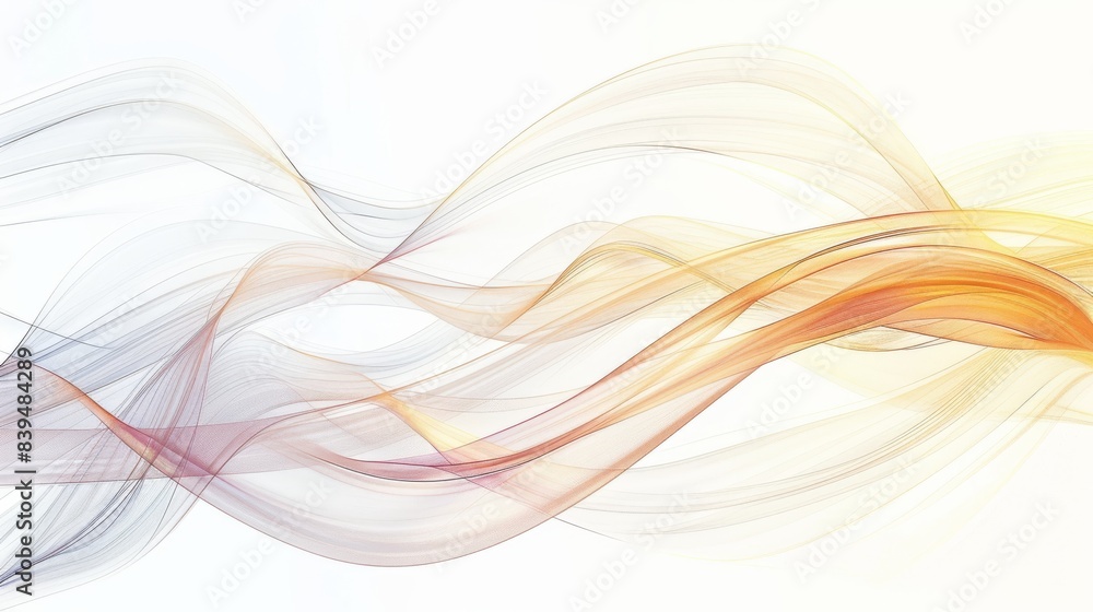 Poster light and energy lines creating a sense of motion on a white background