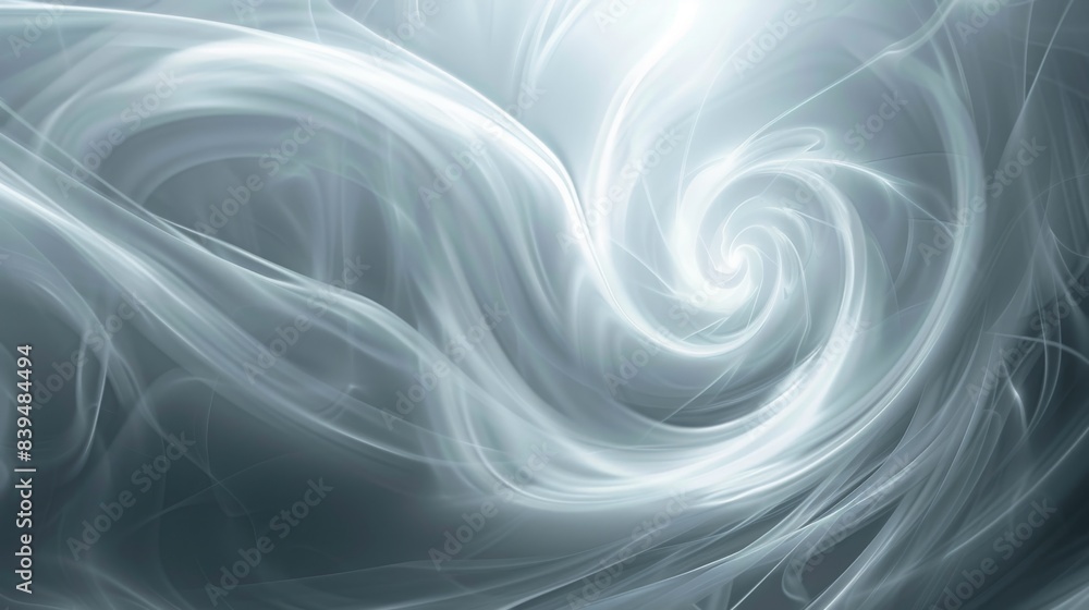 Poster luminous energy swirls creating a sense of depth on a white background