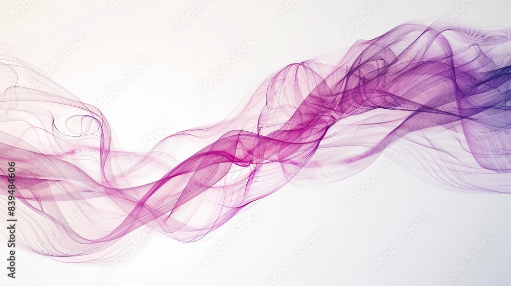 Poster pulsating energy waves with a bright glow on a white background