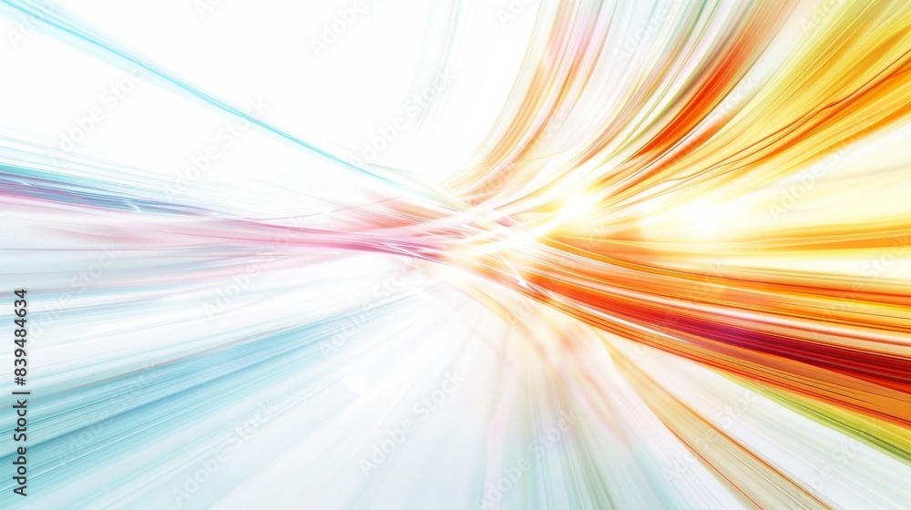 Poster pulsating energy waves with a bright glow on a white background