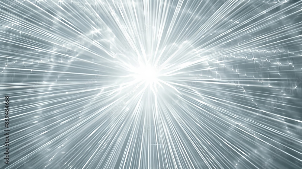 Poster pulsating energy waves with a bright glow on a white background