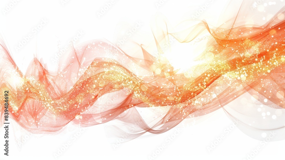 Poster pulsating energy waves with a bright glow on a white background