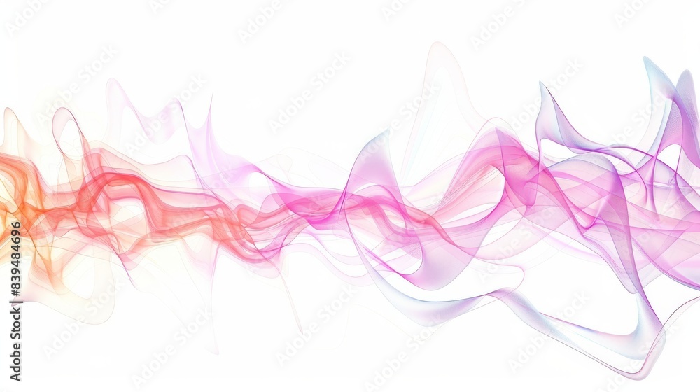 Poster pulsating energy waves with a bright glow on a white background