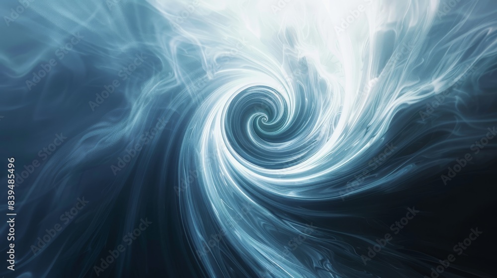 Poster swirling light energy creating a vortex effect on a white background