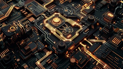 Abstract Futuristic Circuit Board Design For Technology Backgrounds