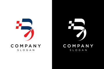 letter B and racing flag © adata