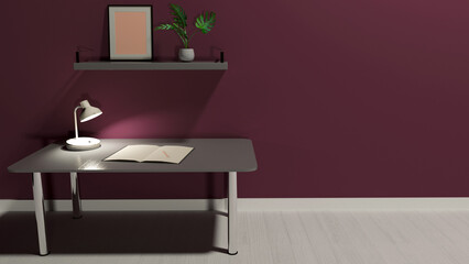 working place in the room, 3d