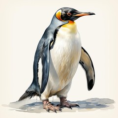 Naklejka premium Photo of Other Popular Birds is Penguin, Watercolor Clipart style , Isolated on white background