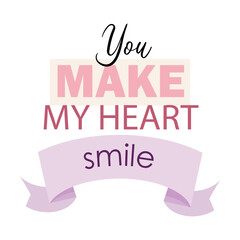 You make my heart smile Lettering for Happy Friendship Day