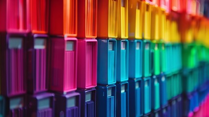 Fototapeta premium Close-Up of Colorful Books in a Row