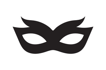 Superhero mask vector black icon. Silhouette hero cartoon character comic face. Flat black superhero costume design mask