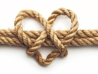 Heart-shaped knot on white background